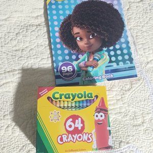 Crayola Karma's World Coloring Book and Box of 64 Crayola Crayons